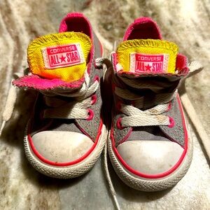 Pink and gray baby girl converse!
